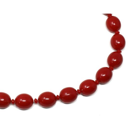 Vintage Red Bead Necklace 24” Single Strand Classic 1950s Style – Hey Viv - Picture 3 of 6
